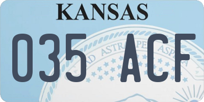 KS license plate 035ACF