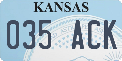 KS license plate 035ACK