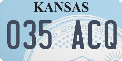 KS license plate 035ACQ