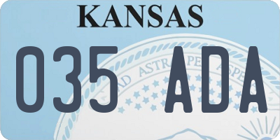 KS license plate 035ADA