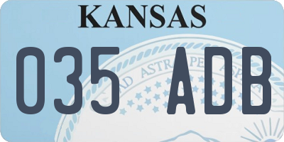 KS license plate 035ADB