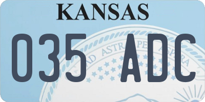 KS license plate 035ADC