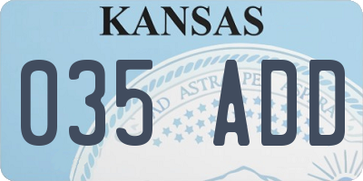 KS license plate 035ADD