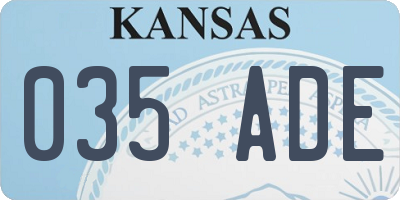 KS license plate 035ADE