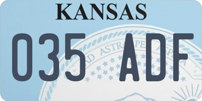 KS license plate 035ADF