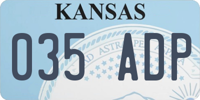 KS license plate 035ADP