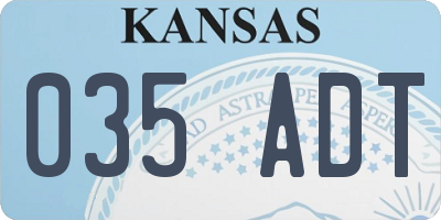 KS license plate 035ADT