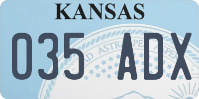 KS license plate 035ADX
