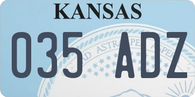 KS license plate 035ADZ