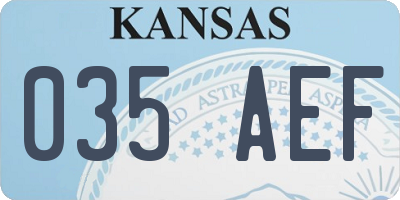 KS license plate 035AEF