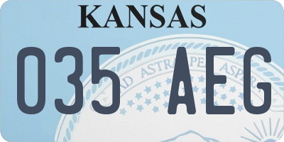 KS license plate 035AEG