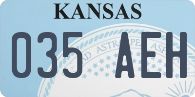 KS license plate 035AEH