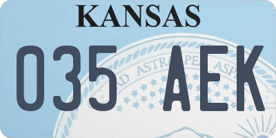 KS license plate 035AEK