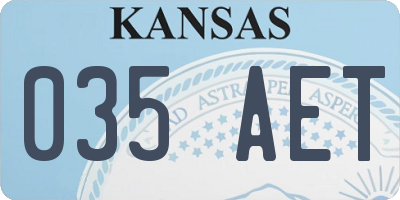 KS license plate 035AET