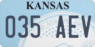 KS license plate 035AEV
