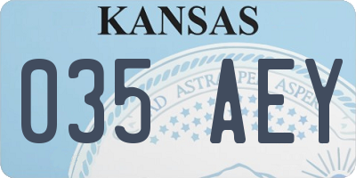 KS license plate 035AEY