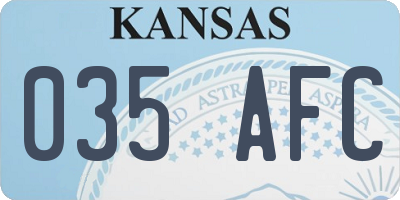 KS license plate 035AFC
