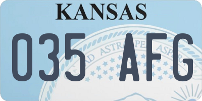 KS license plate 035AFG