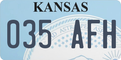 KS license plate 035AFH