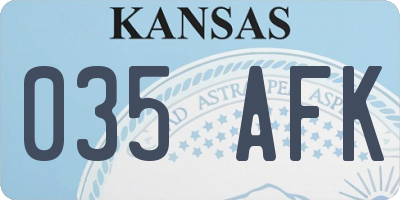 KS license plate 035AFK