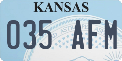 KS license plate 035AFM