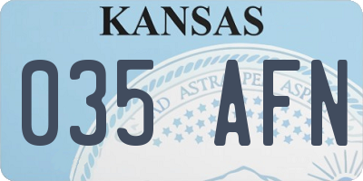 KS license plate 035AFN