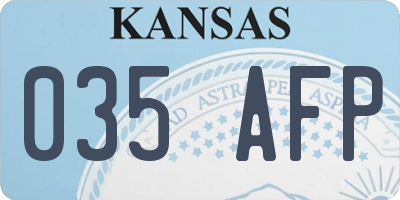 KS license plate 035AFP