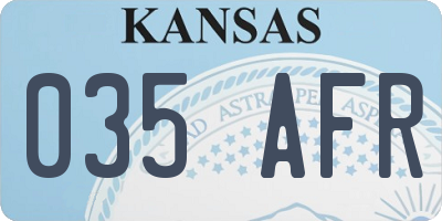 KS license plate 035AFR