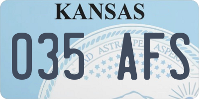 KS license plate 035AFS