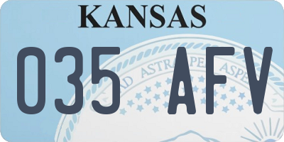 KS license plate 035AFV