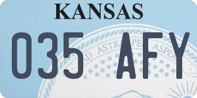 KS license plate 035AFY