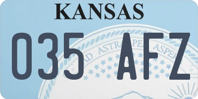 KS license plate 035AFZ