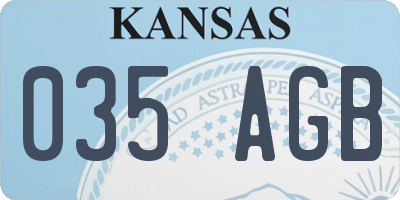 KS license plate 035AGB