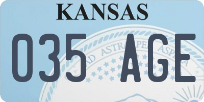 KS license plate 035AGE