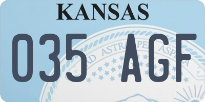 KS license plate 035AGF