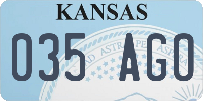 KS license plate 035AGO