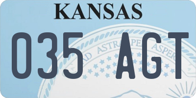 KS license plate 035AGT