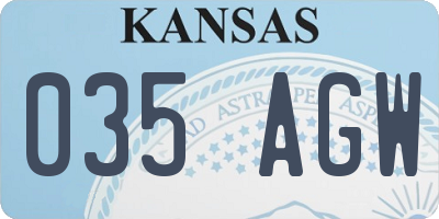 KS license plate 035AGW