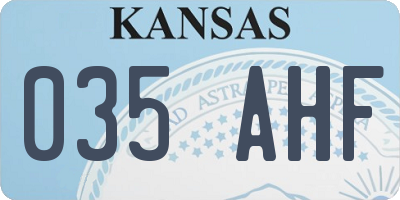 KS license plate 035AHF