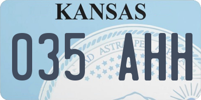 KS license plate 035AHH