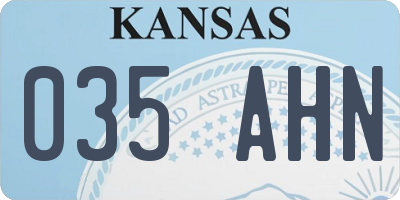 KS license plate 035AHN