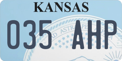 KS license plate 035AHP