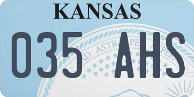 KS license plate 035AHS