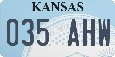 KS license plate 035AHW