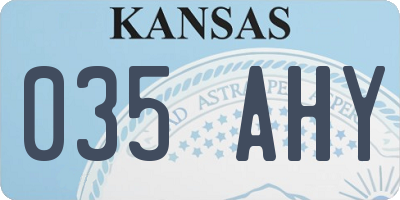 KS license plate 035AHY