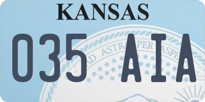 KS license plate 035AIA