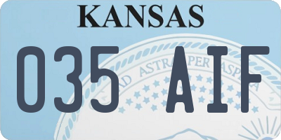 KS license plate 035AIF