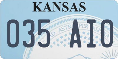 KS license plate 035AIO