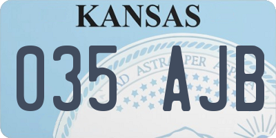 KS license plate 035AJB