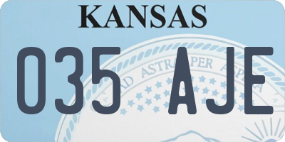 KS license plate 035AJE